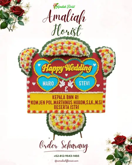 Papan Bunga Pernikahan Bongsari